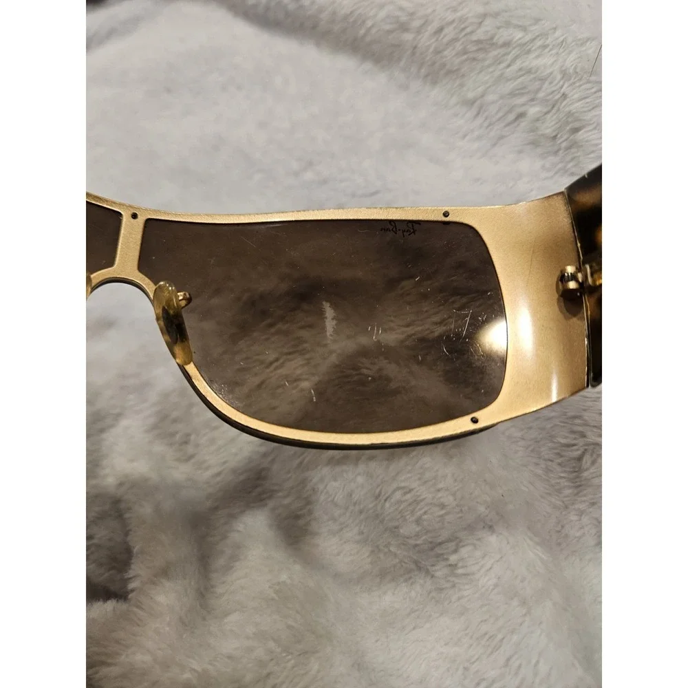 Ray Ban Sunglasses RB 3361 Italy Faux Tortoise Gold Discontinued Shield Mens